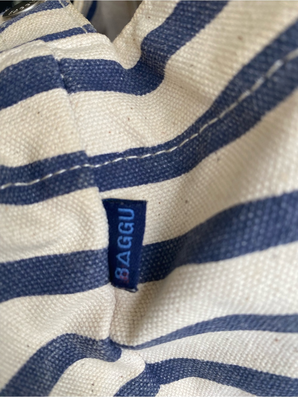 Baggu Duck Bag Sailor Stripe, Navy and White , Tote Bag, Nautical, Washable - Picture 9 of 17